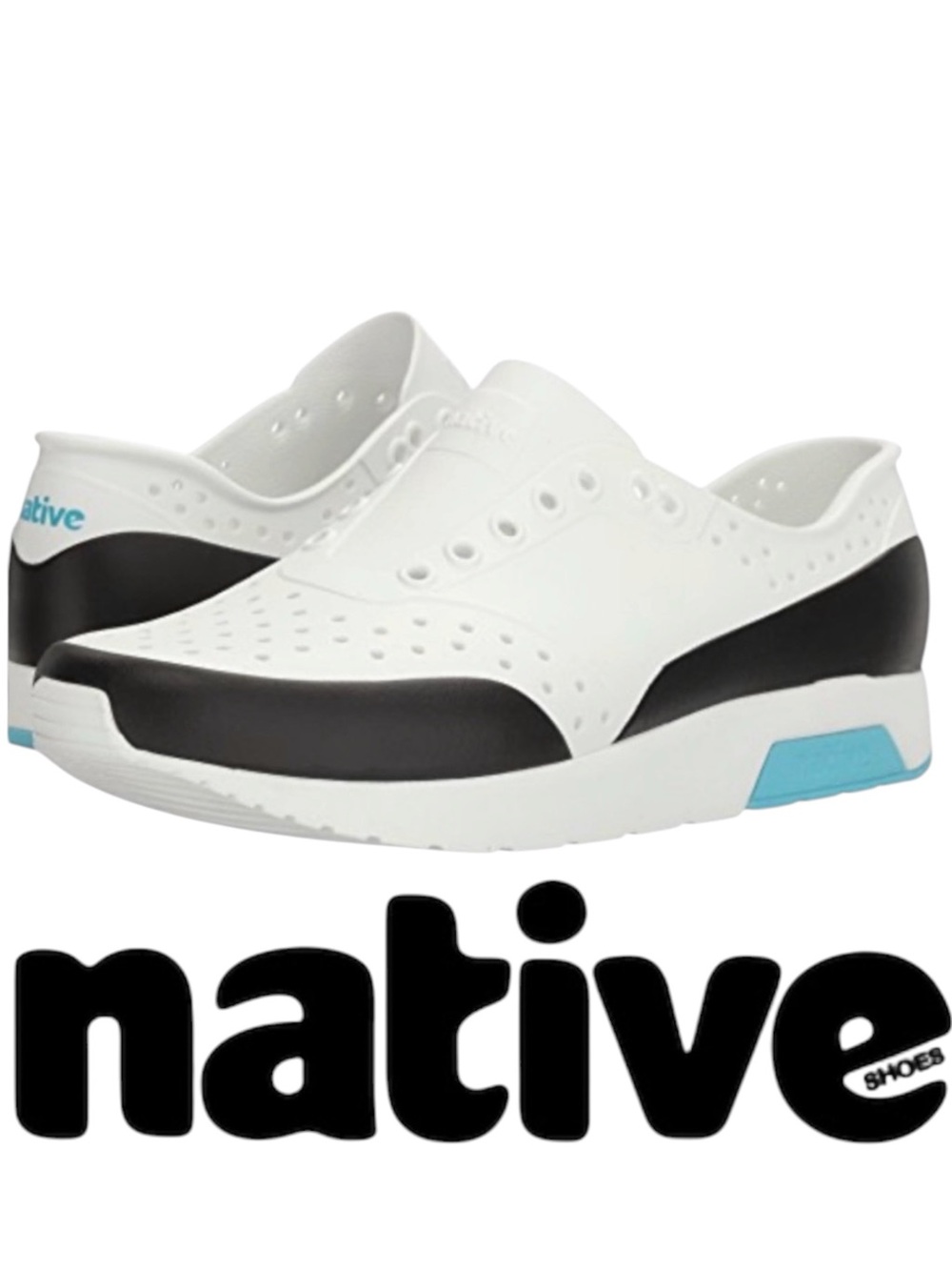 Native Shoes White/Black/Blue Lennox Waterproof Shoes (11)